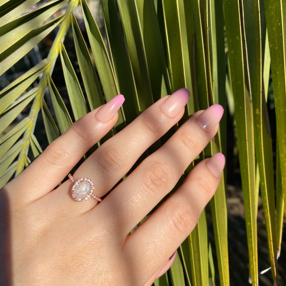 NEW Gorgeous 18k Rose Gold  Plated Fire Opal - Picture 8 of 13